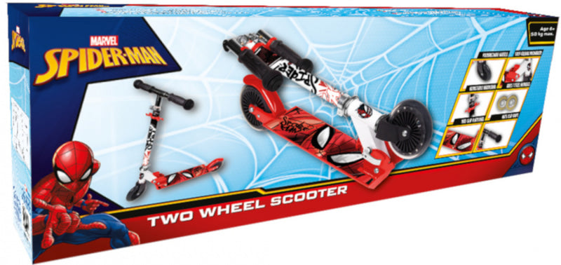 Afbeelding laden in galerijviewer, Marvel spider-man 2-wiel kinderstep jongens aluminium rood
