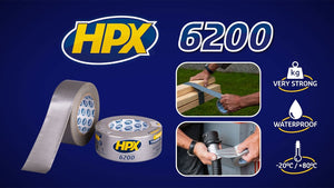 Hpx producten duct tape reparatietape zwart 48mm x 5m blister