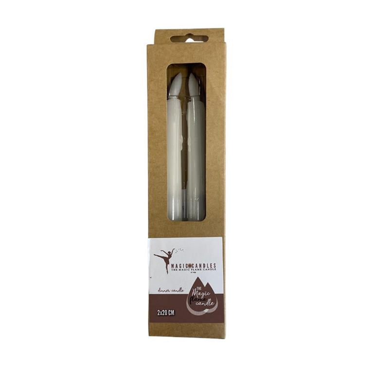 Afbeelding laden in galerijviewer, Magic flame candles led dinerkaars druip 20cm wit set a 2
