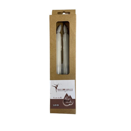 Magic flame candles led dinerkaars druip 20cm wit set a 2