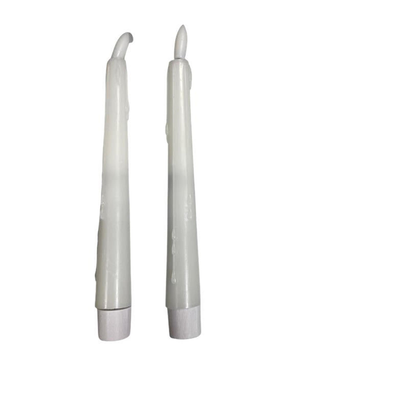 Afbeelding laden in galerijviewer, Magic flame candles led dinerkaars druip 20cm wit set a 2
