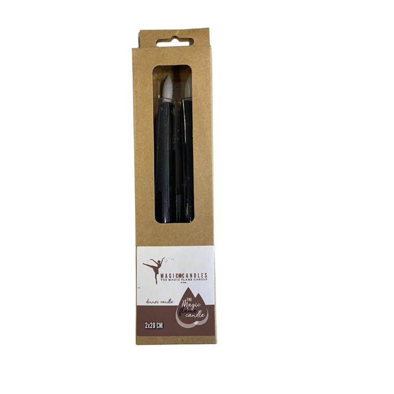 Afbeelding laden in galerijviewer, Magic flame candles led dinerkaars druip 20cm zwart set a 2
