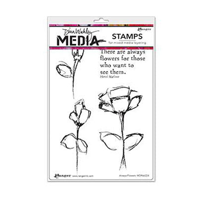 Ranger ink ranger • dina wakley media cling stamps always flowers