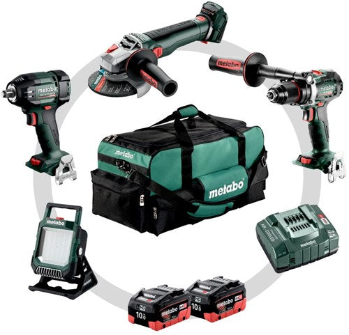 Afbeelding laden in galerijviewer, Metabo combo set 4.3.2 | accu combiset 18v bs 18 ltx bl + ssw 18 ltx 400 bl + wb 18 ltx bl 11-125 q + bsa 18 led in gereedschapstas (2x 10.0ah lihd accu + asc 145 lader) - 685209000
