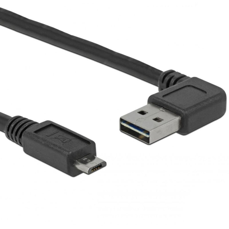 Afbeelding laden in galerijviewer, Delock usb 2.0 male left right > micro-b, 3m kabel (zwart, 83384)
