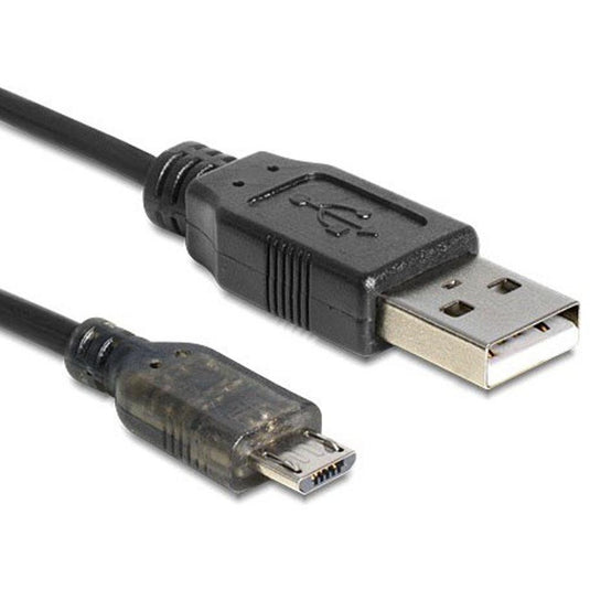 Delock usb-a > micro-usb-b met led kabel (zwart, 1,5 meter)