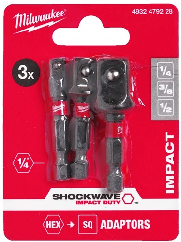 Afbeelding laden in galerijviewer, Milwaukee accessoires doppen adapter shockwave set-3pc - 4932479228
