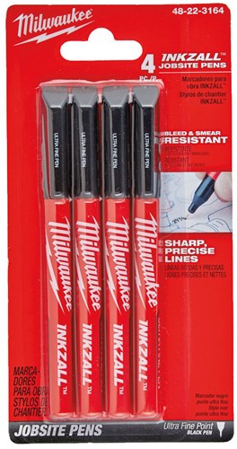 Afbeelding laden in galerijviewer, Milwaukee accessoires inkzall fine tip black pens - 4pc - 48223164
