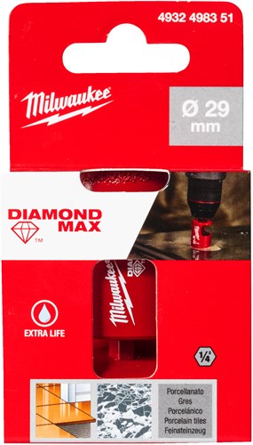 Afbeelding laden in galerijviewer, Milwaukee accessoires milwaukee boren | diamond max™ | 1 4 nat droog | 29 mm 1 4 hex - 4932498351
