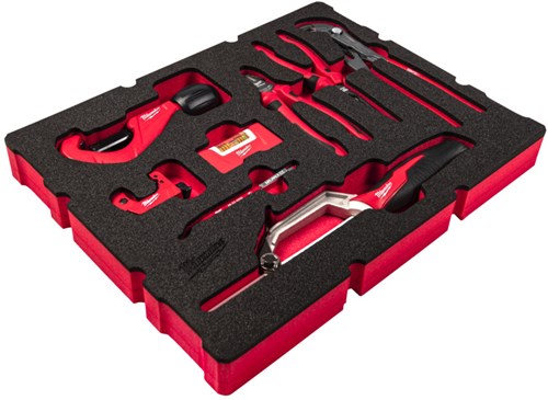Afbeelding laden in galerijviewer, Milwaukee foam inlay geschikt voor alle packout™ gereedschapskoffers met lades voor de loodgieter | 8-delig - 4932493639
