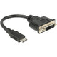 Delock mini hdmi > dvi-d adapter (zwart, 0,2 meter)