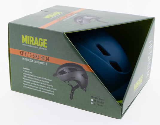 Buzaglo mirage urban helm e-bike led 55-58cm mat blauw