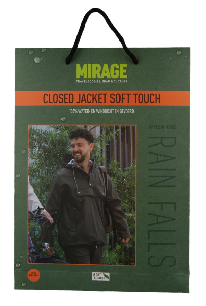 Afbeelding laden in galerijviewer, Mirage regenjas rainfall closed jacket - maat m - gemaakt van polyester soft touch - earl grey
