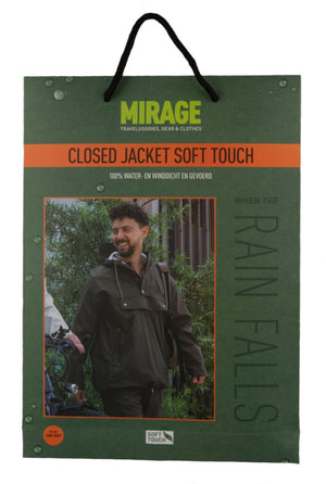 Mirage regenjas rainfall closed jacket - maat s - gemaakt van polyester soft touch - earl grey