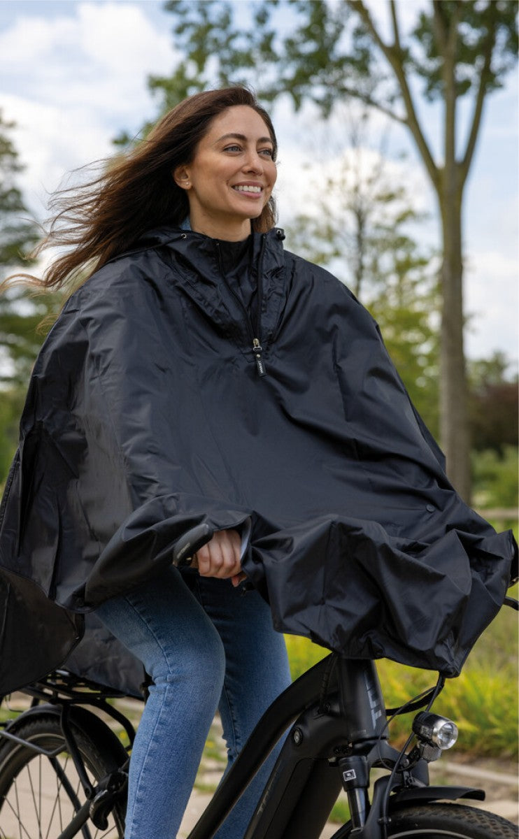 Afbeelding laden in galerijviewer, Regenponcho Mirage polyester - zwart
