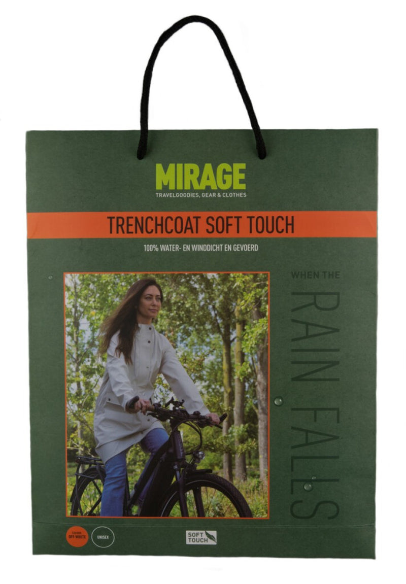Afbeelding laden in galerijviewer, Mirage regenjas rainfall trenchcoat - maat m - gemaakt van polyester soft touch - off white
