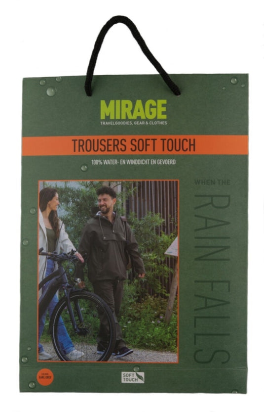 Mirage regenbroek rainfall soft touch maat s grijs