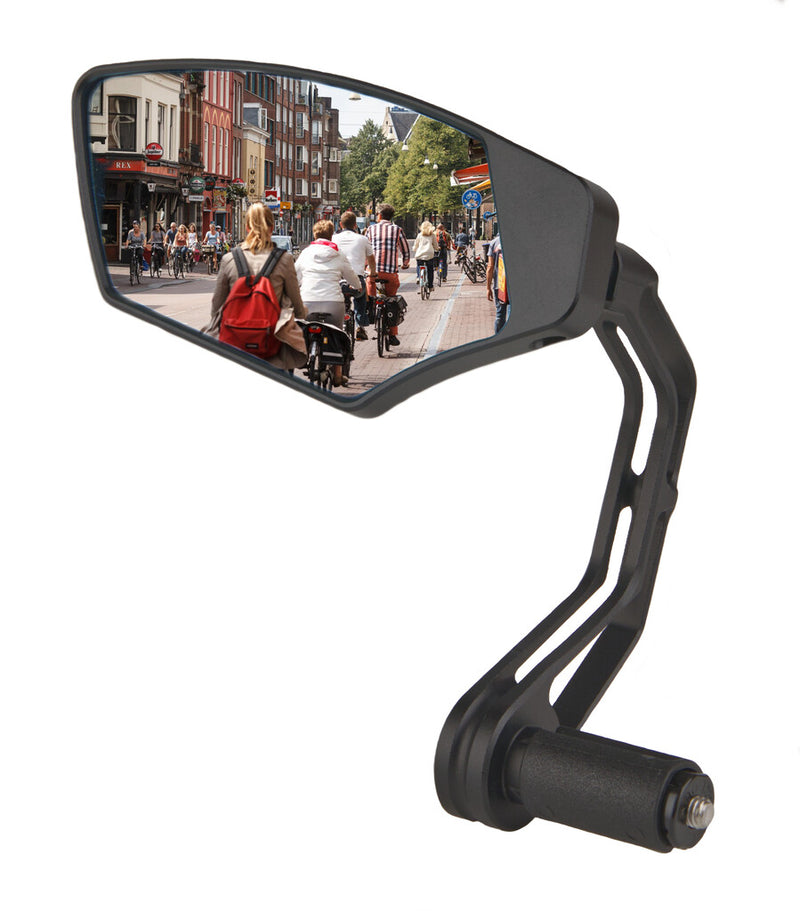 Afbeelding laden in galerijviewer, Mirage spiegel links first class dimmend glas - bar-end bevestiging - zwart
