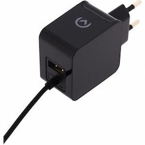 Enzo mobilize usb thuislader 3100ma zwart +micro usb kabel
