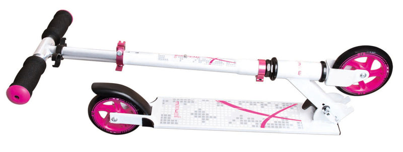 Afbeelding laden in galerijviewer, Muuwmi 2-wiel Kinderstep Opvouwbaar Voetrem Wit Roze
