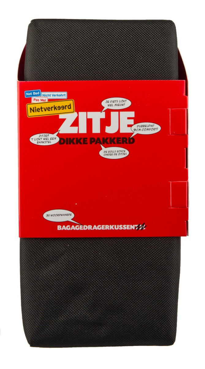 Afbeelding laden in galerijviewer, Recycled kussen zitje achterdrager zwart-grijs
