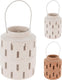 Cosydecor lantaarn dolomite met metalen handvat ø10xh17cm