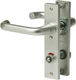 Nemef 3252 wc ls beslag kortschild afgerond | d kruk-kruk | beslagset | geveerd | krukstift 8mm | f1 aluminium | wc72 | draairichting links - 9325222722