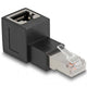 Delock rj45 plug to rj45 jack adapter cat.6a 90° upwards angled (zwart)