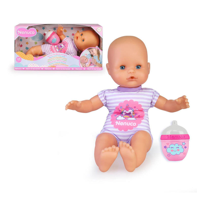 Afbeelding laden in galerijviewer, Nenuco babypop 32cm met rammelaar fles
