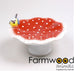Farmwood animals vogelbad paddenstoel met vogel 23x23x14cm
