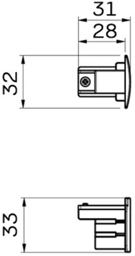 Afbeelding laden in galerijviewer, Nordic eindkap tbv. rail alu 3-fasen 5050302
