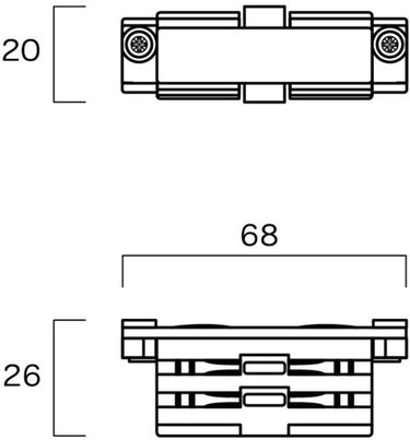 Nordic koppelstuk tbv. rail zwart 3-fasen 5050027