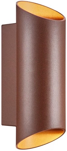 Enzo nordlux wandlamp nico rond 2x gu10 roest ip54 - 4800916