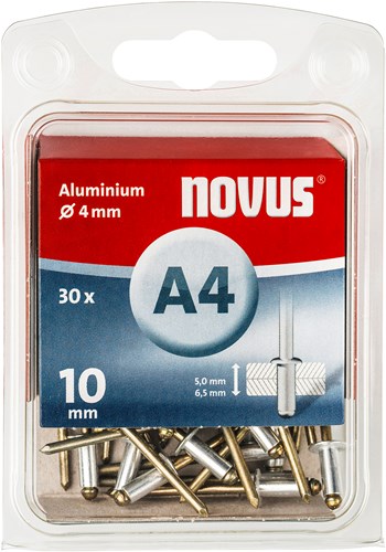 Novus blindklinknagel a4 x 10mm | alu sb | 30 stuks - 045-0025 045-0025