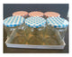 Deti weckglas weckpot jampot met geruit schroefdeksel 580 ml pak a 6st.