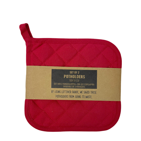 Pannenlap rood 18x18cm 2 stuks