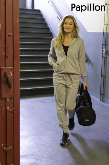 Afbeelding laden in galerijviewer, Papillon Sweat pants cuff dames grijs maat 3XL
