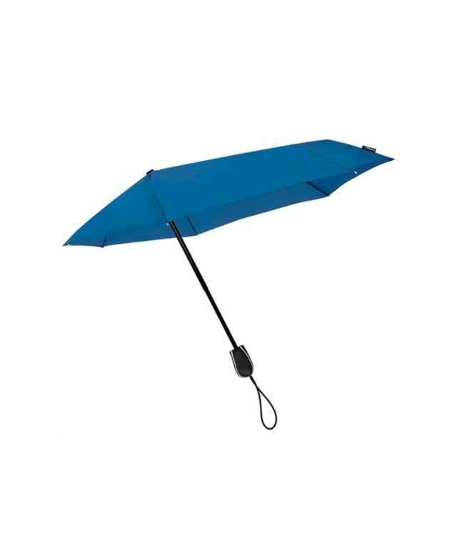 Afbeelding laden in galerijviewer, Impliva stormparaplu opvouwbaar aerodynamisch tot 80 km h blauw
