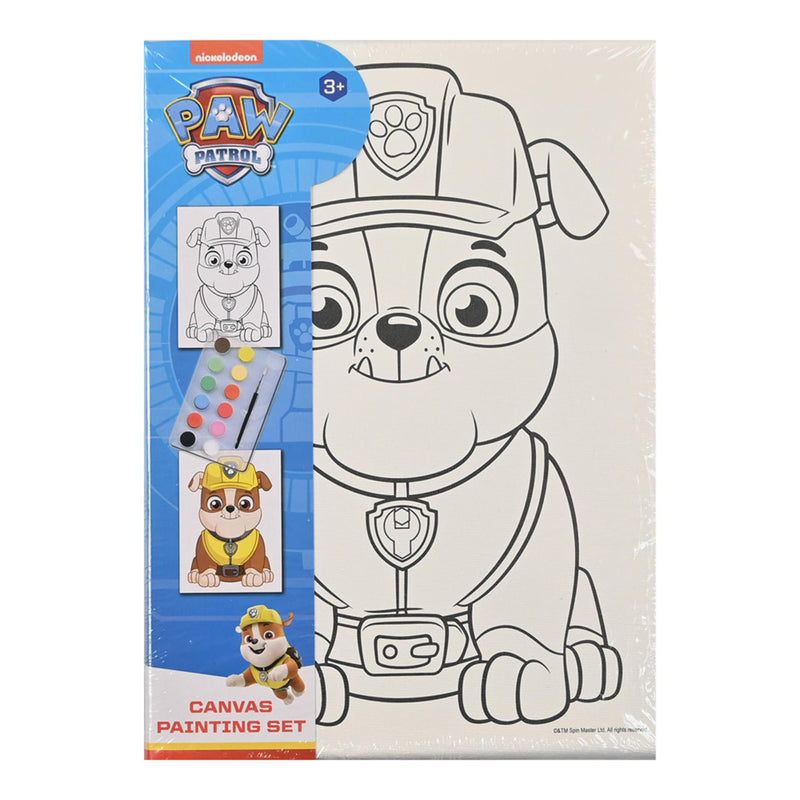 Afbeelding laden in galerijviewer, Canvas schilderset paw patrol incl. 12 verschillende kleuren waterverf + penseel 18x25cm

