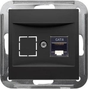 Enzo peha badora mat zwart inbouw unit utp cat6 rj45 enkel - 4603600
