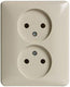 Peha inbouw stopcontact dubbel creme - 4602012
