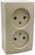 Peha opbouw stopcontact dubbel creme - 4678960