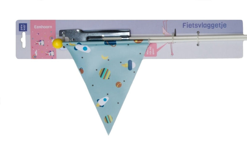 Afbeelding laden in galerijviewer, Beveiligingsvlag Pexkids Rocket Blue met raketafdruk
