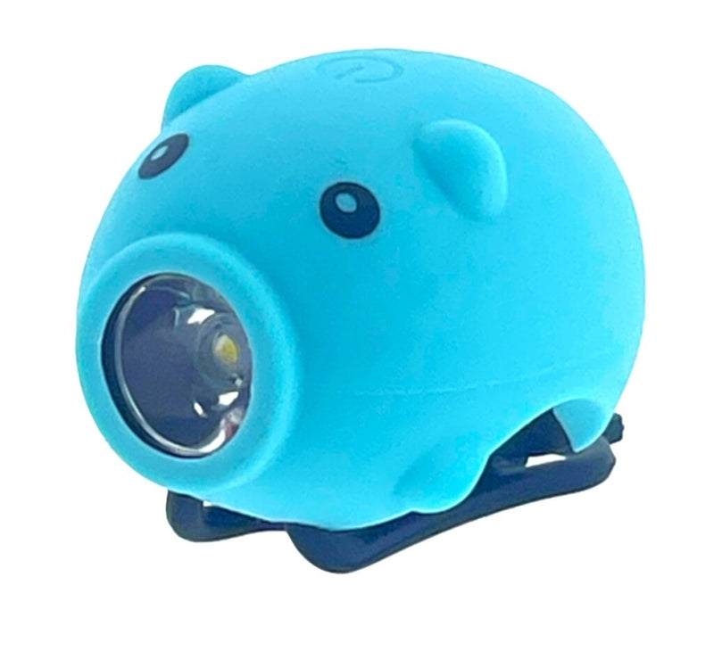 Afbeelding laden in galerijviewer, Pexkids fietstoeter varken met led lamp usb blauw
