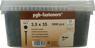 Pgb-europe pgb-fasteners | snelbouwschr. 3,5x25 gefosf em 4000 | 4000 st gp70gp035025