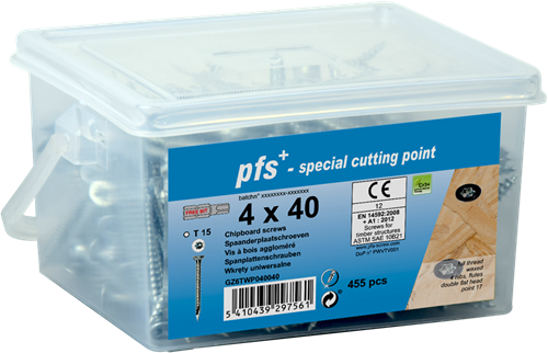 Pgb-europe pgb-fasteners | spaanplaatschroef pfs tx25 ø 5x60 zn emmer | 195 st - gz6twp050060
