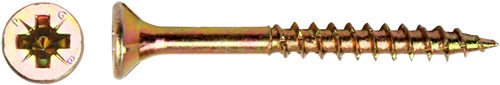Pgb-europe pgb-fasteners | spaanplaatschroef vzk-z ø 4,50x50 zngeel | 500 st pgwvzg002004500502