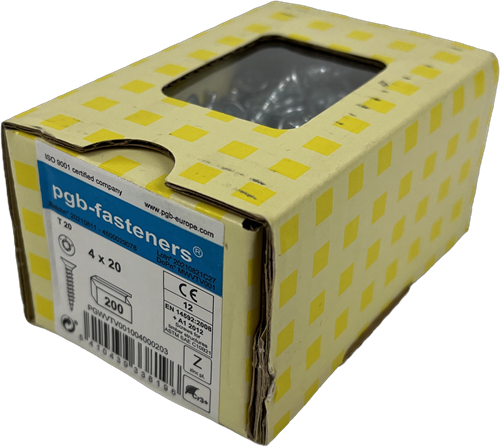Afbeelding laden in galerijviewer, Pgb-europe pgb-fasteners universele spaanplaatschroef vk-t voldraad verzonken kop ø4,0x20 zn tx20 | 200 st | pgwvtv001004000203
