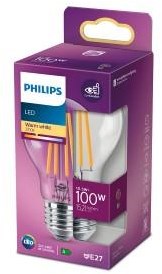 Afbeelding laden in galerijviewer, Philips led lamp transparant - 100 w - e27 - warmwit licht
