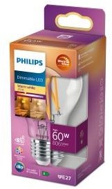 Afbeelding laden in galerijviewer, Philips led gls e27 5,9-60w filament helder warmglow blister - 5102517
